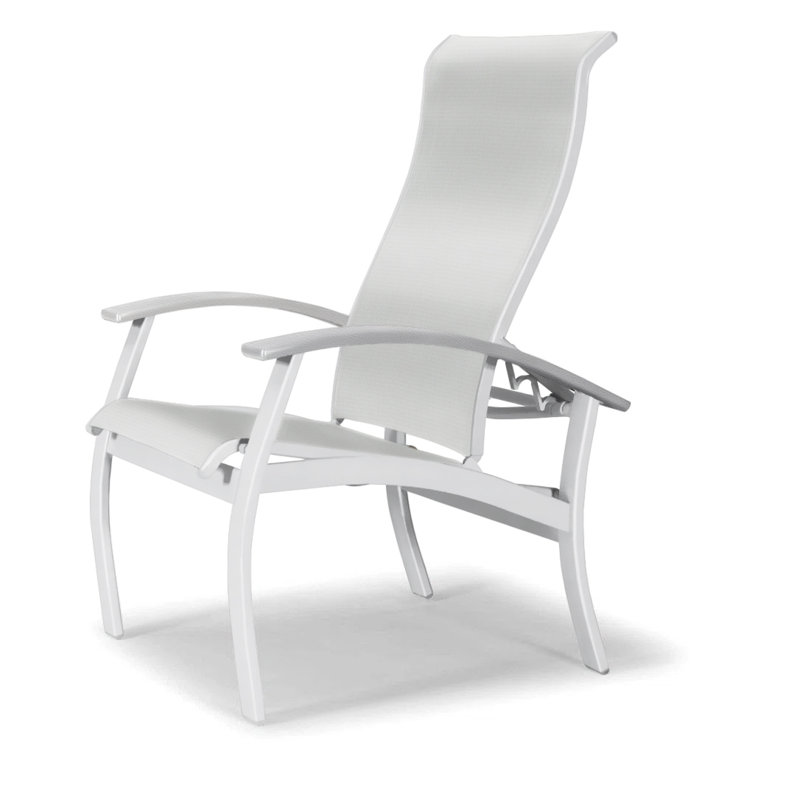 Chaise de patio Askar, Blanc, Blanc 6D Sunbrella®, Blanc brillant