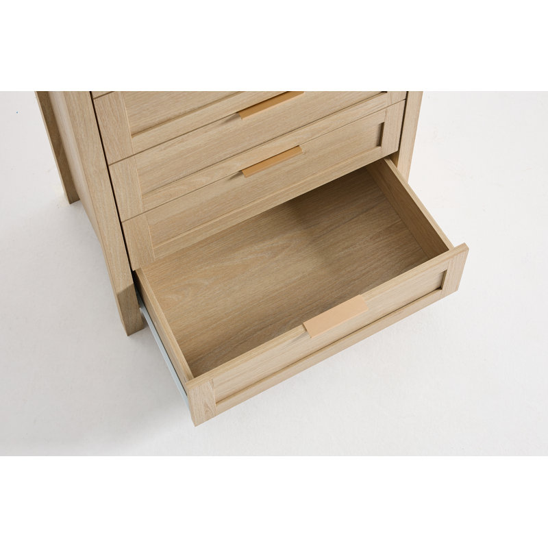 67 cm W Chest of 5 Drawers, Light Natural Oak