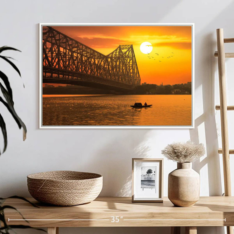 Pont Howrah, Cadre flottant blanc, 25 po x 17 po