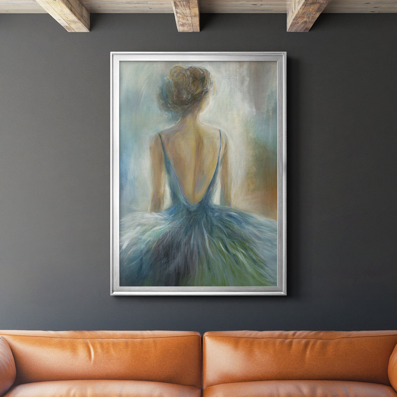 Lady in Blue, impression sur papier encadrée, Argent, H 30,5 po x l 22,5 po x P 1,25 po