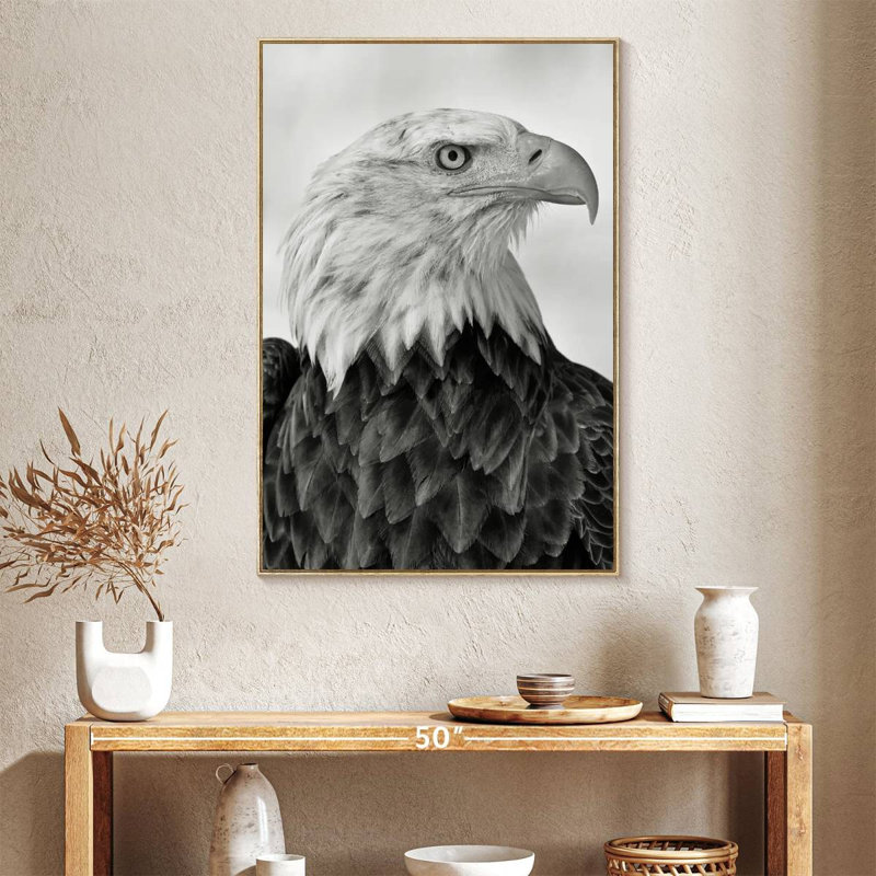 Aigle féroce, Floating Frame Natural Wood, 27 po x 40 po