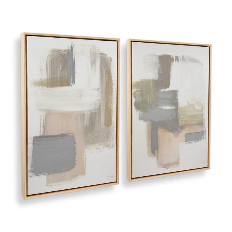 «Beige Ballet», 2 pièces, H 30,75 po x l 20,75 po x P 1,75 po, Érable américain encadré