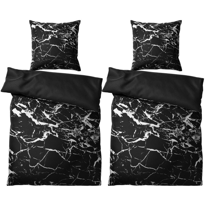 Cotton No Pattern Duvet Cover Set with Pillowcases Included