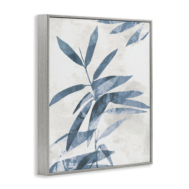 Giclée encadrée de feuilles de palmier bleues, conception par Aoibhne Hogan, H 30 po x l 24 po, Estampe numérique Farmhouse