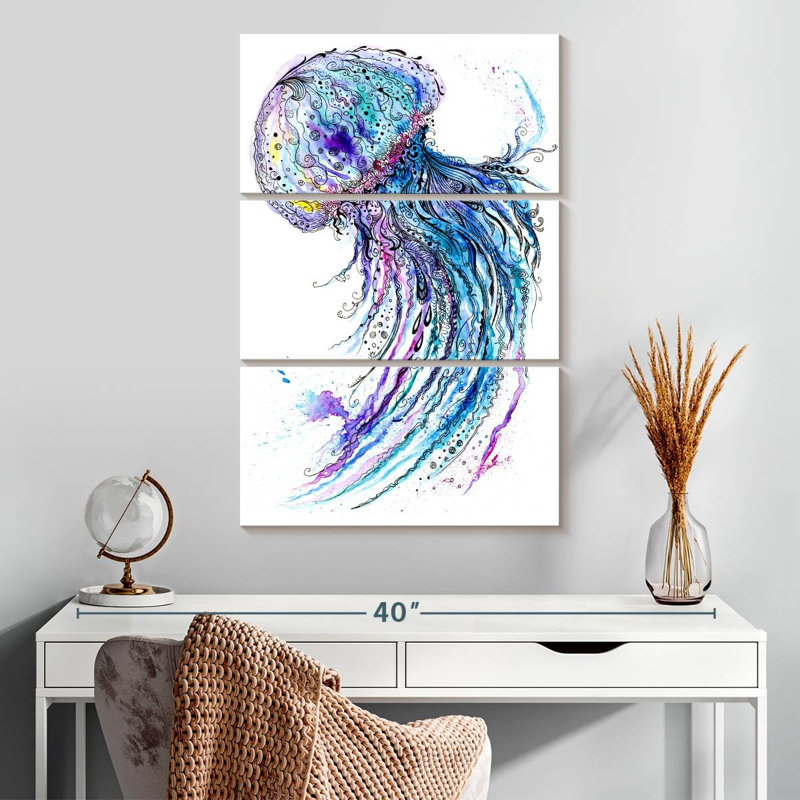 Brampt Vibrant Jellyfish, H 32 po x l 20 po