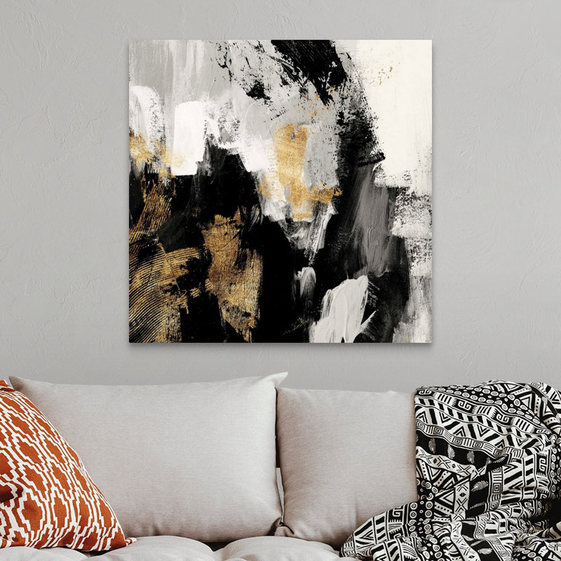 Neutral Gold Collage I par Victoria Borges - reproduction d'art sur toile, Toile tendue, H 48 po x l 48 po, Sans cadre