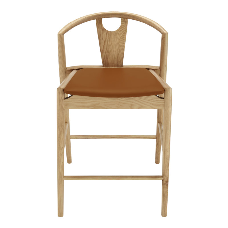 Tabouret de comptoir en cuir Ambra, Bronze/brun
