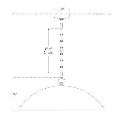 Elliot 1 - Light Pendant, Grande 30", Portland Gray