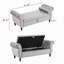 Banc de rangement en velours avec accoudoirs-2026340633