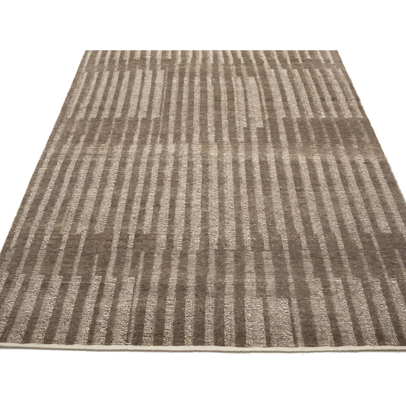 Brown Modern 8X10 Oriental Area Rug