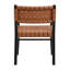 Ensemble de 2 chaises d'appoint - Revêtement en similicuir brun ton bois avec structure en bois d'hévéa massif, hauteur de 32 pouces, style industriel moderne-1390104553-1390104555
