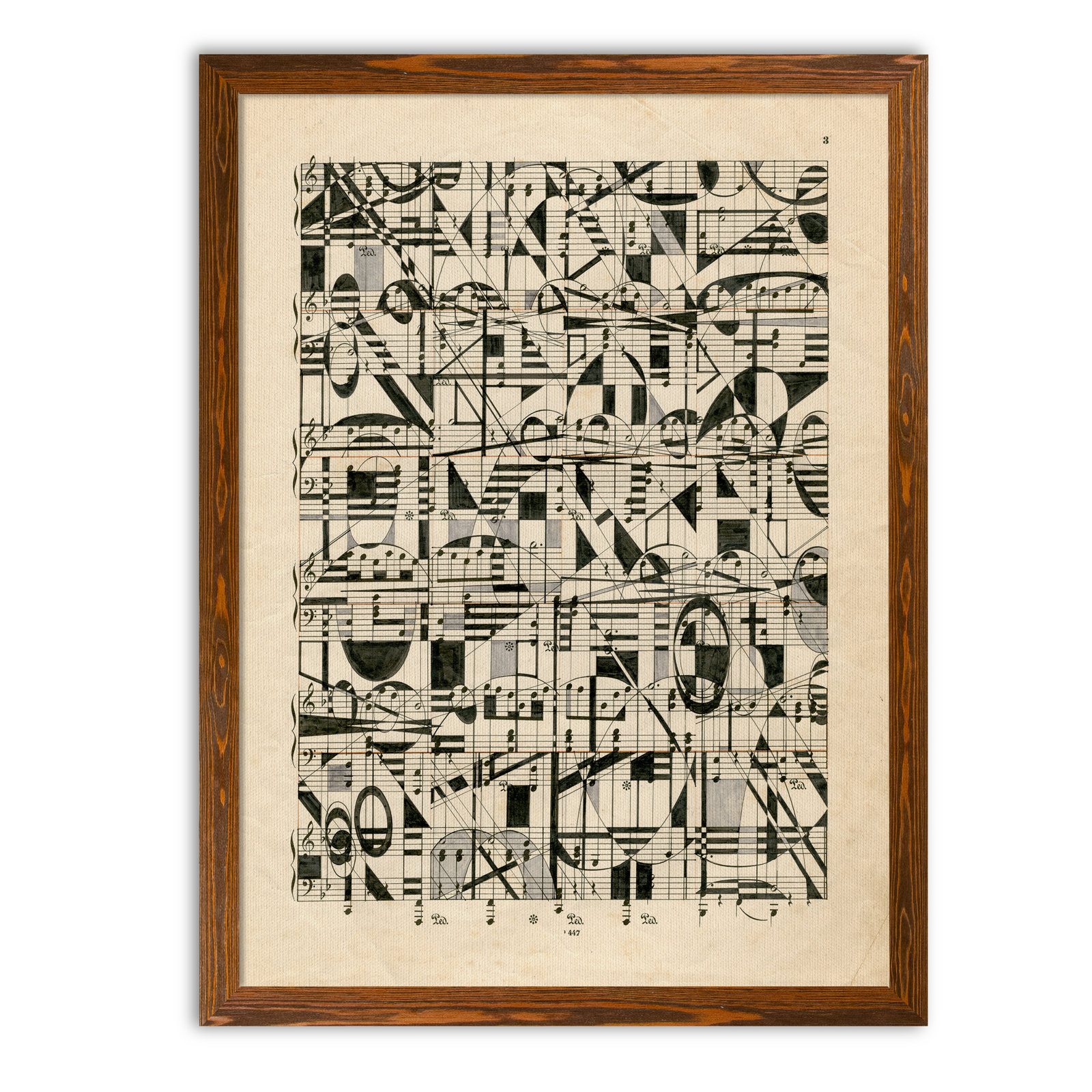 Graphic Notes by Paul Cezanne, Maple Framed Canvas, 44" H x 32" W x 1.25" D