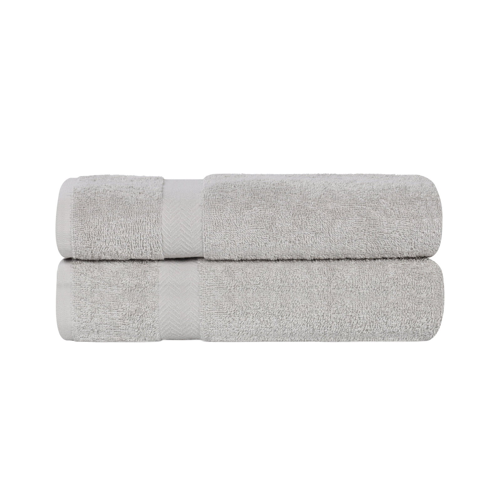 Quick-Drying Cotton Washcloth, Silver, 2 Pieces Towel Set