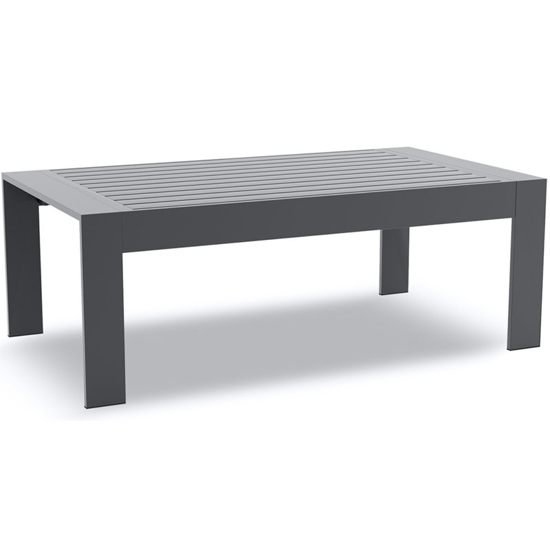Rectangular Metal Outdoor Coffee Table , 109.2cm W 61cm D, Dark Grey