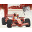 Formule 1 voiture - toile encadrée rouge «Man Cave»