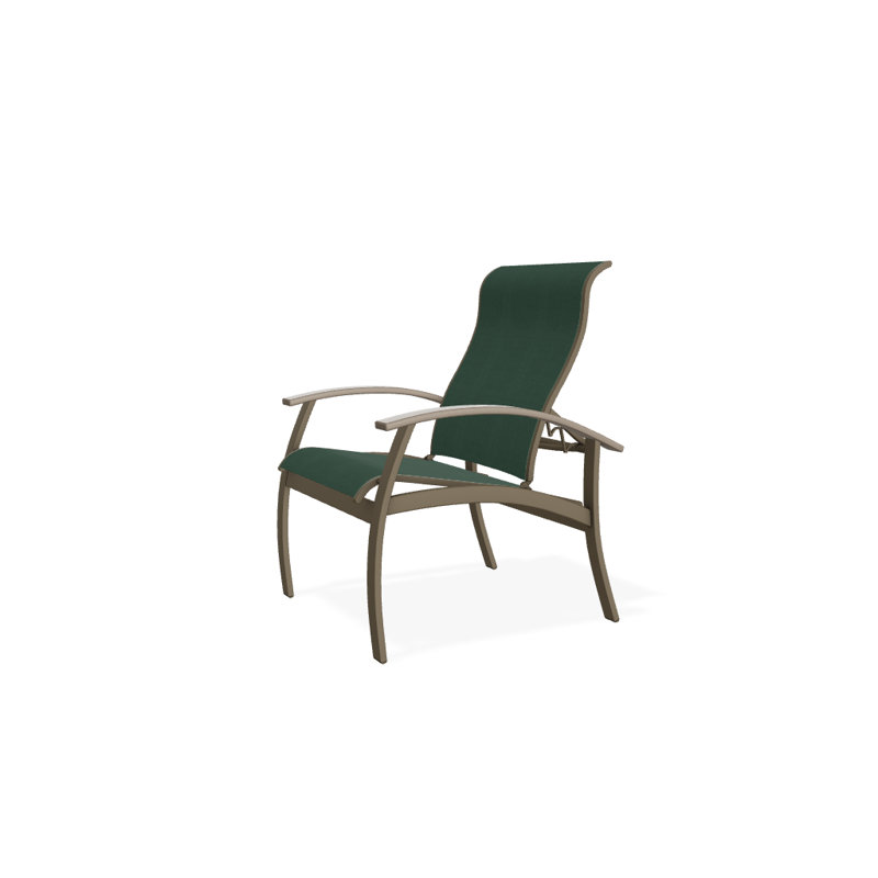 Chaise de patio Askar, Désert, Vert forêt 22D Sunbrella® vert, Bois de plage texturé