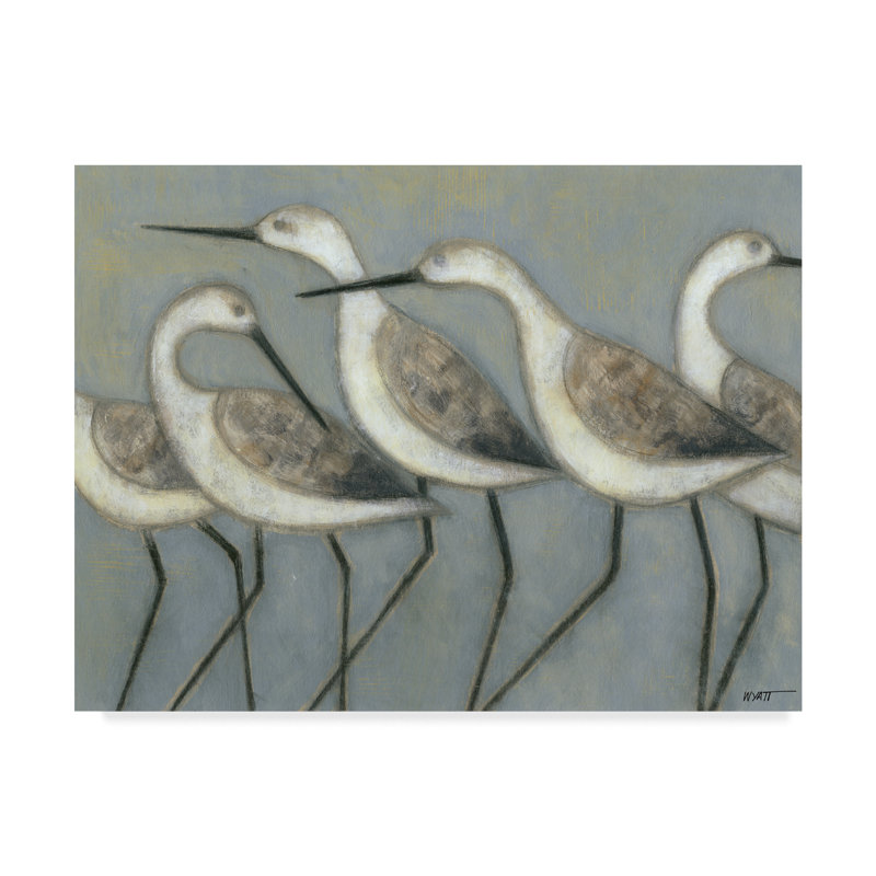 «Wore Birds I» de Norman Wyatt, art mural sur toile tendue pour décor de salon, de chambre à coucher ou de bureau - 24 x 32