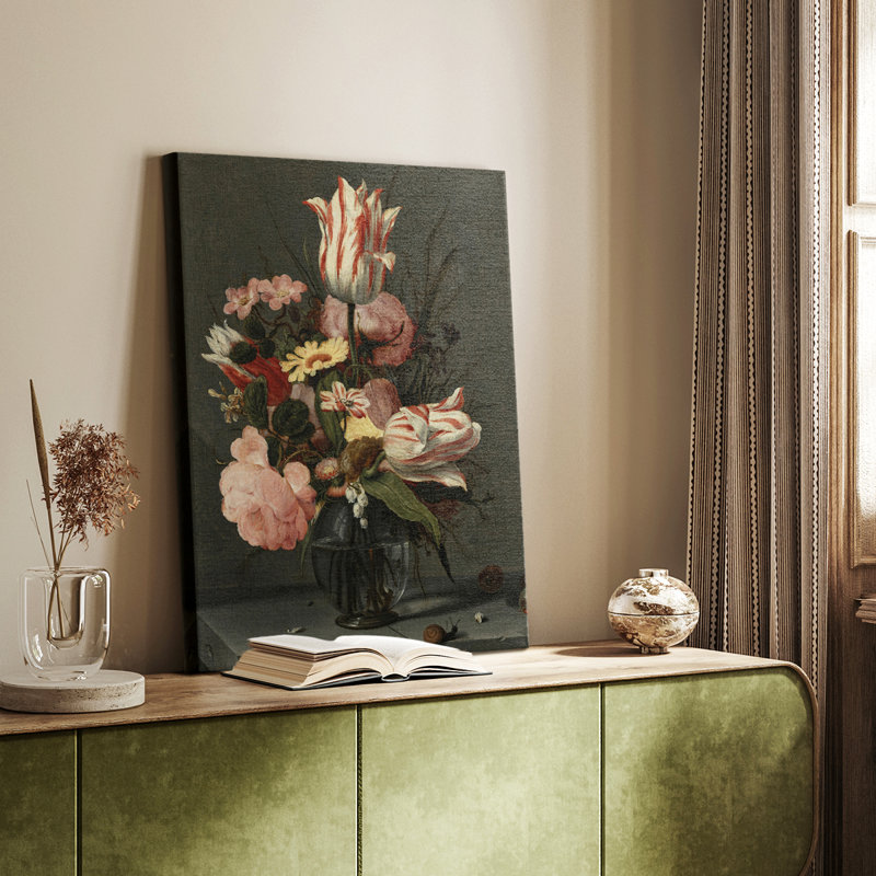 Imprimé floral rétro CCGI - galerie Cavas, H 36 po x l 24 po