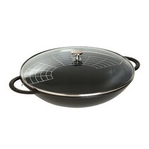 WORLD OF FLAVORS KitchenCraft World of Flavours 35 cm Non Stick Wok for  Induction Hob, Suitable for All Heat Sources, Carbon Steel, Extra  Large,Black