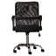 Chaise de bureau contemporaine pivotante à dossier moyen en maillage avec accoudoirs et bande de soutien lombaire