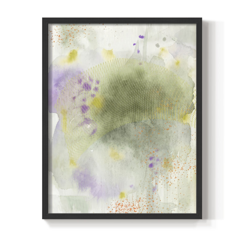 «Veil Of Sunshine I», reproduction encadrée - bois massif, H 15 po x l 12 po, Noir, noir, noir, noir