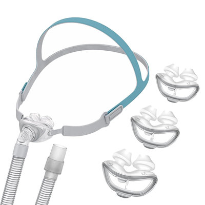 Trousse de remplacement pour P2, oreiller de nez avec coiffe, cadre, oreiller de tube tubulaire, oreiller de taille moyenne / droite, blanc P2