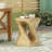 MGO Twist Shape Side Table, Wood-like texture, Natural Color-108421915