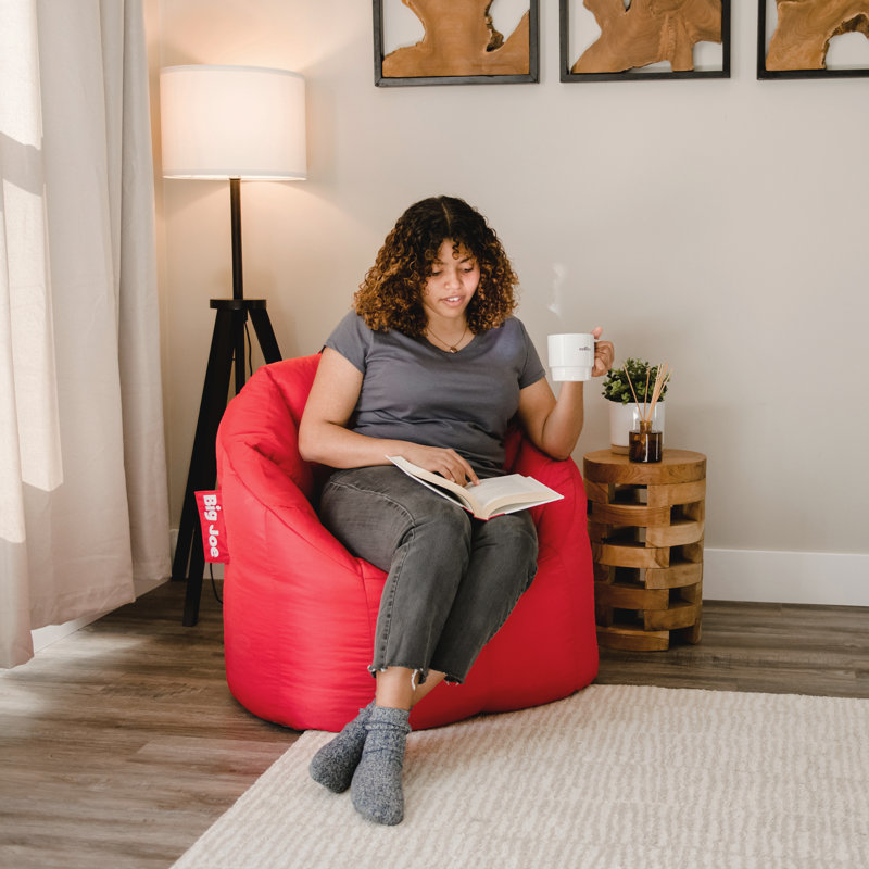 Standard Bean Bag Chair, Red 100% Polyester, Milano