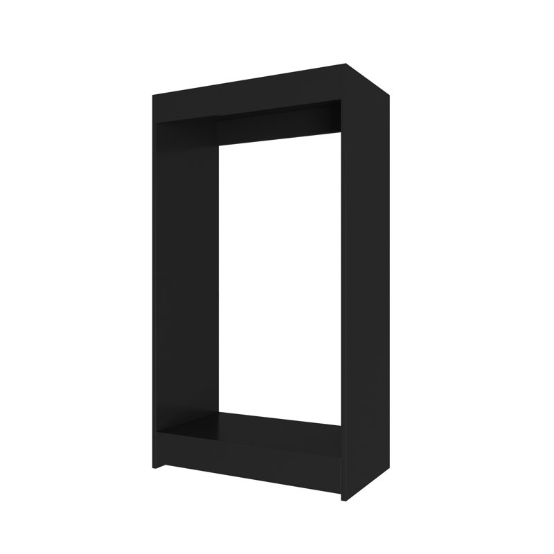 Double Hanging Closet Unit Closet System, Black, 46" x 25.5" x 14"