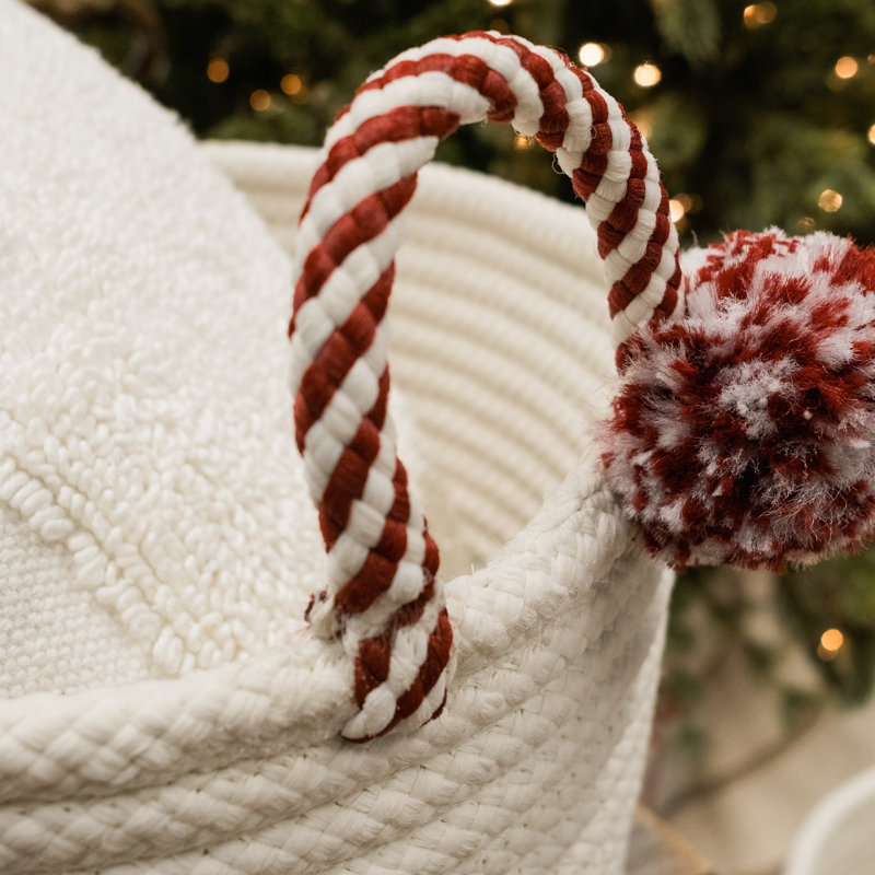 Panier en polypropylène Candy Cane, Rouge