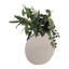 Vase de table rond texturé moderne Ecomix pour la décoration de la maison ou du bureau - Grand vase décoratif pour la composition florale du salon - Blanc et ivoire