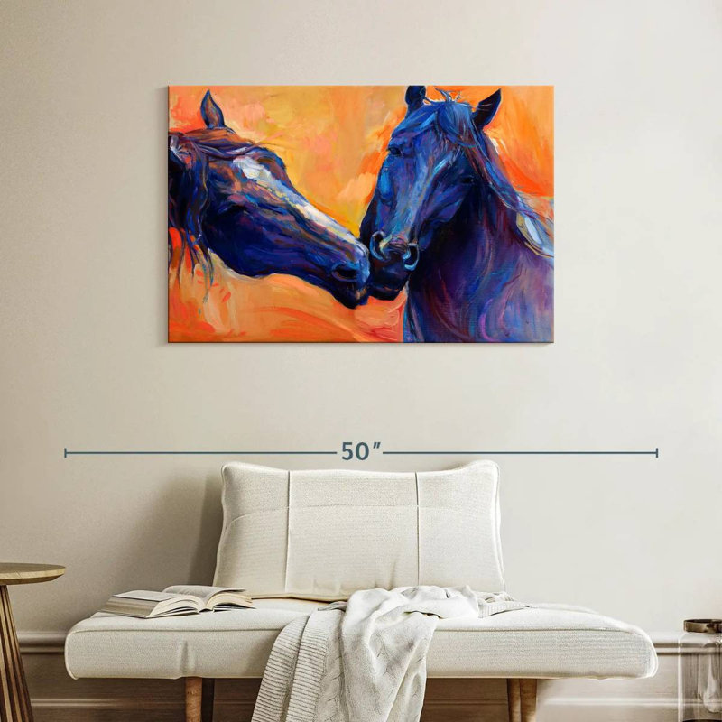 Brampt Blue Horses, 26" H x 39" W
