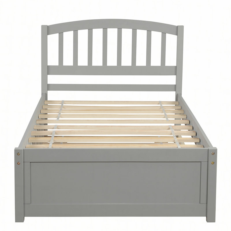 Lit plateforme Artra avec tête de lit, Lit simple, Gris, Trundle