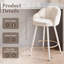 Petal‑Shaped Upholstered Counter Height Bar Stools, Velvet Bar Chairs with Steel Metal Frame, Thick Padded Seat & Decorative Footrest for Kitchen Island, Dining Room and Home Bar-1546687024-1546687025