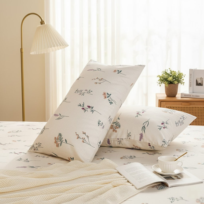100% Washed Cotton Duvet Cover   –  , Linen-Like Texture,  Soft & Breathable Bedding Set, 3-Piece Durable Percale Comforter Cover