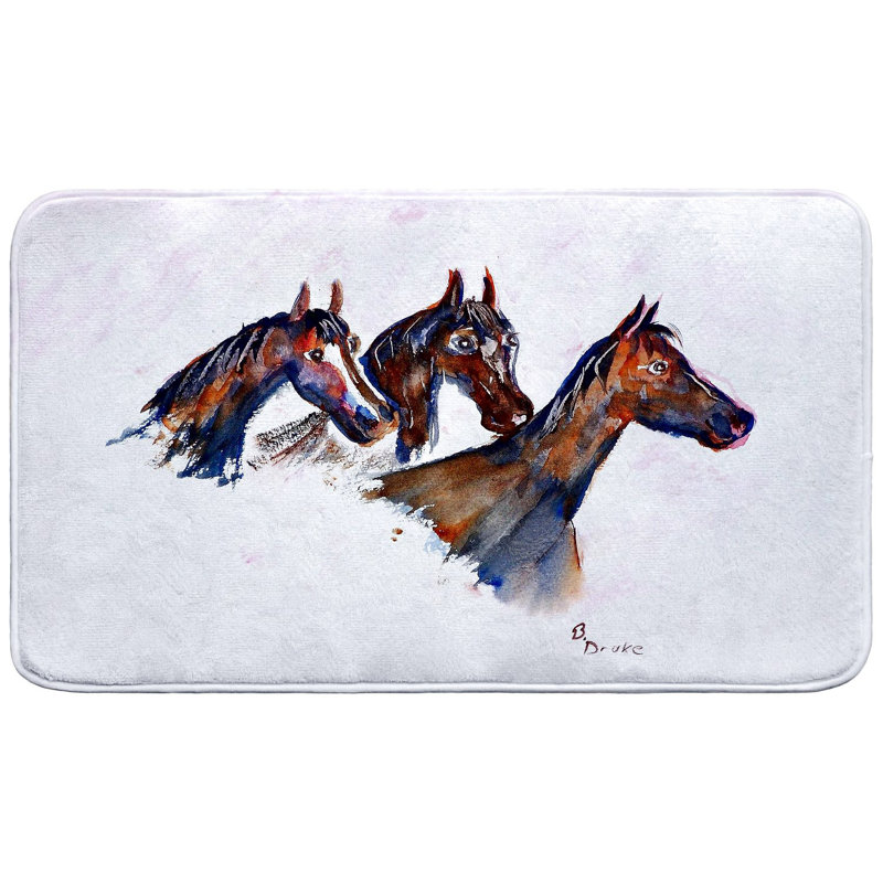 Tapis de bain Three Horses, Simple - L 18 po x l 30 po