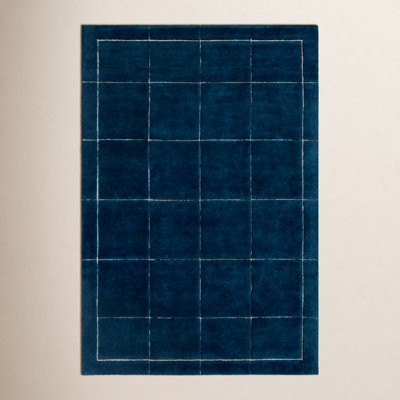 Mallory Hand-Tufted Marine Blue Geometric Rug