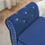 Le banc repose-pieds 63,38 po multifonctionnel en velours avec rangement et pieds en bois massif avec boucle en cristal et 1 coussin