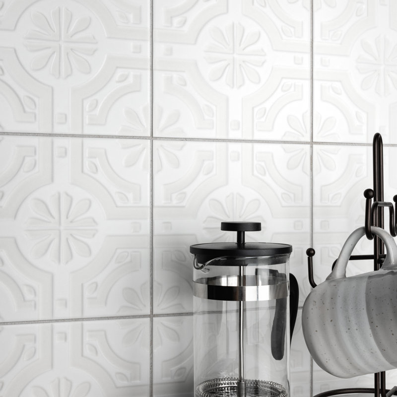 Triplex 7.75" x 7.75" Ceramic Patterned Wall Tile