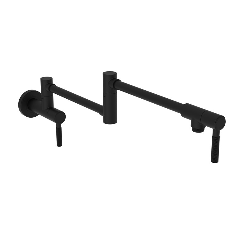 Muncy Wall Mount Pot Filler, Flat Black