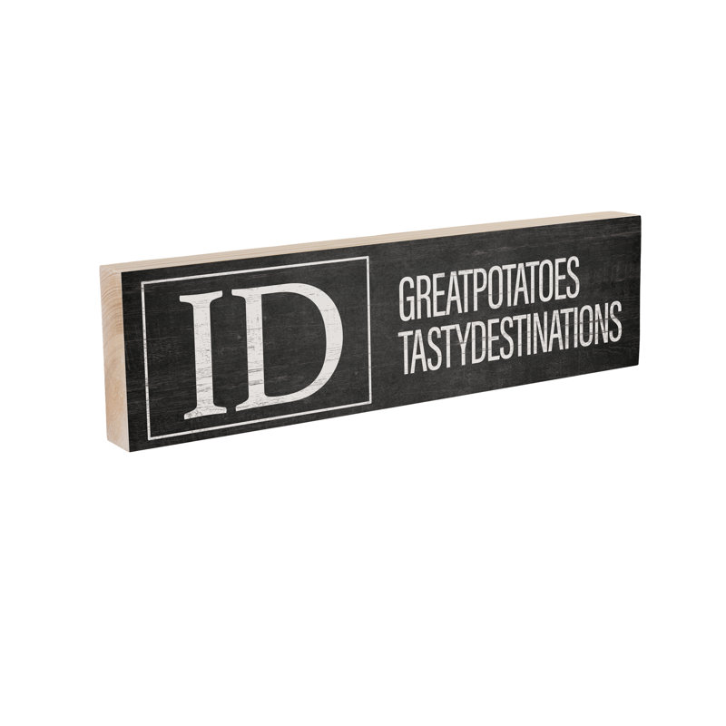 Plaque de cheminée State en bois Idaho 18 x 5 po