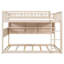Lit superposé double au-dessus de double avec tablette de rangement, lumière DEL et panneau perforé changeant de couleur, cadre de lit convertible en bois massif, beige-1905547938-1905547939