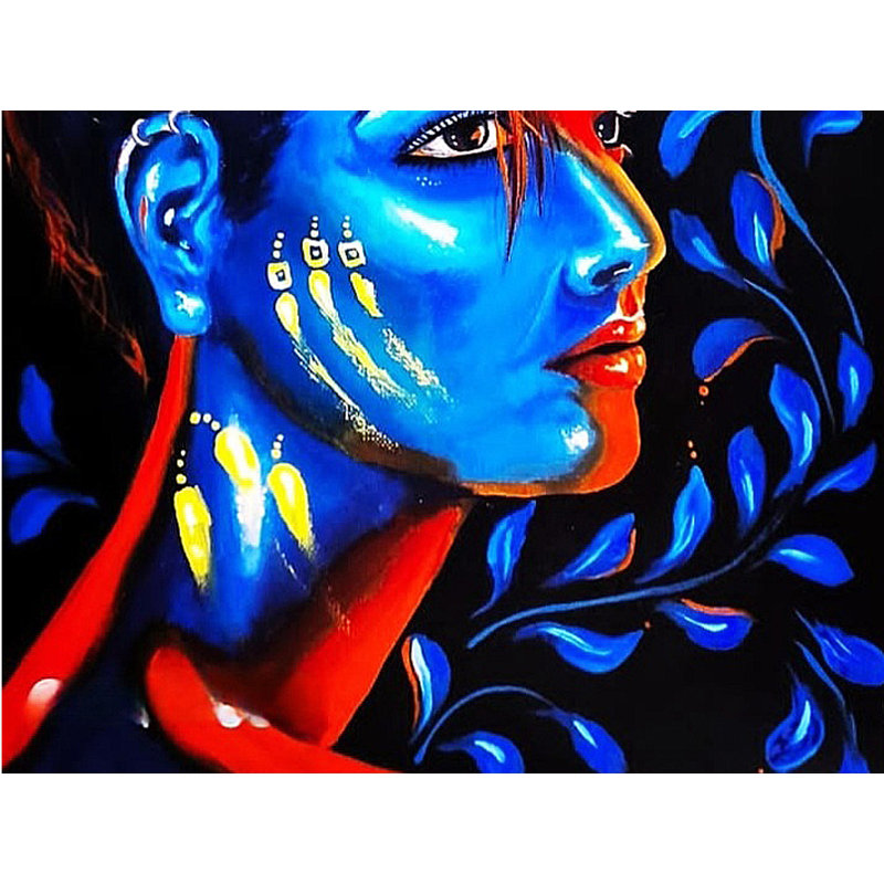 Une dame aux yeux parlés | Peinture de Pragga Majumder