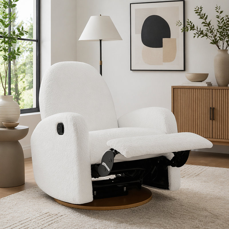 Fauteuil inclinable et pivotant à 360 ° avec style contemporain, Beige
