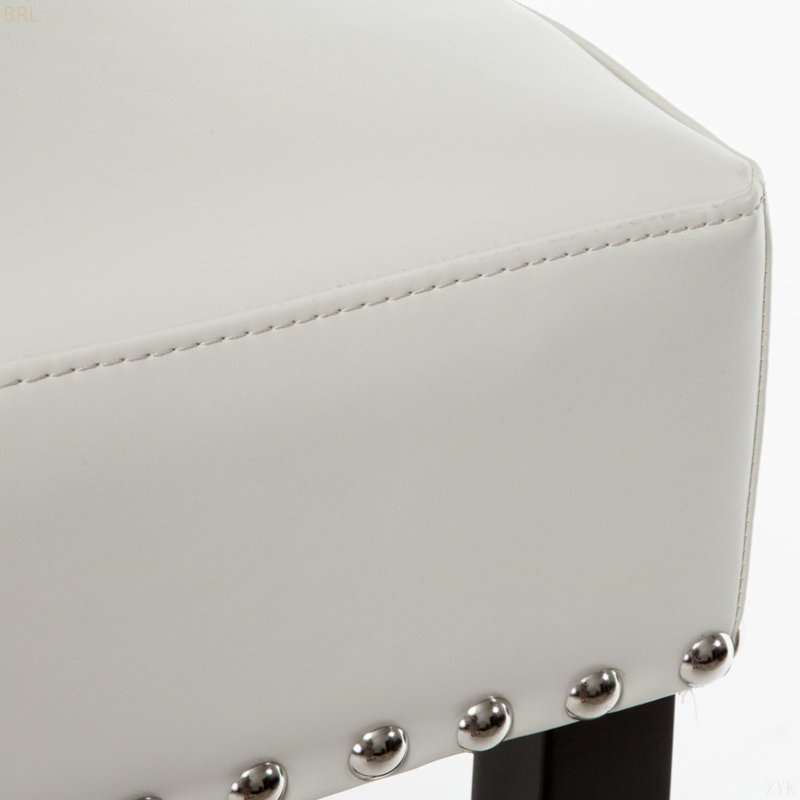 Tabouret de comptoir 30 po en simili cuir ivoire sans dossier (ensemble de 2)