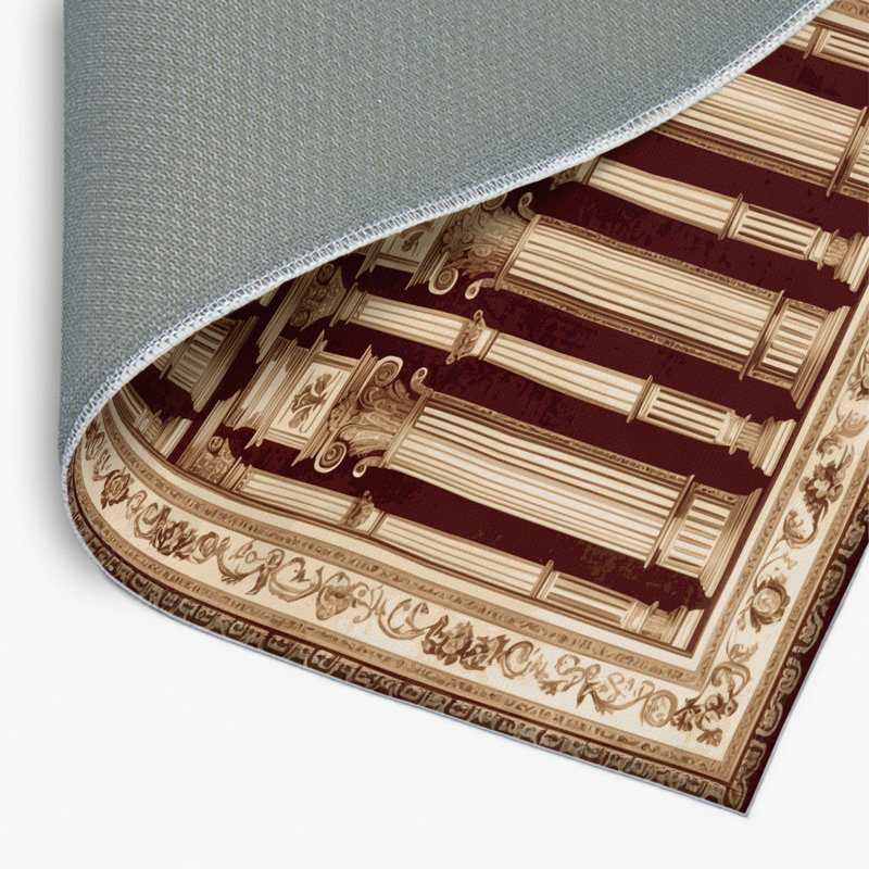 Tapis d'intérieur et d'extérieur brun français, Rectangle 4pi x 6 pi