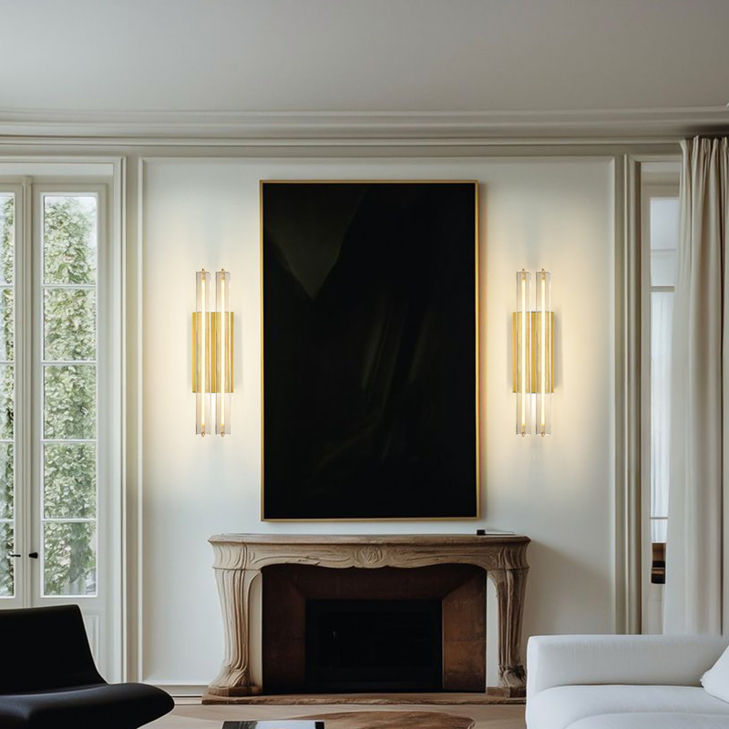 Dimmable Led Wallchiere Crystal Wall Light, Brass
