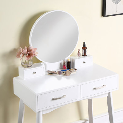 Ensemble coiffeuse et tabouret contemporain en bois