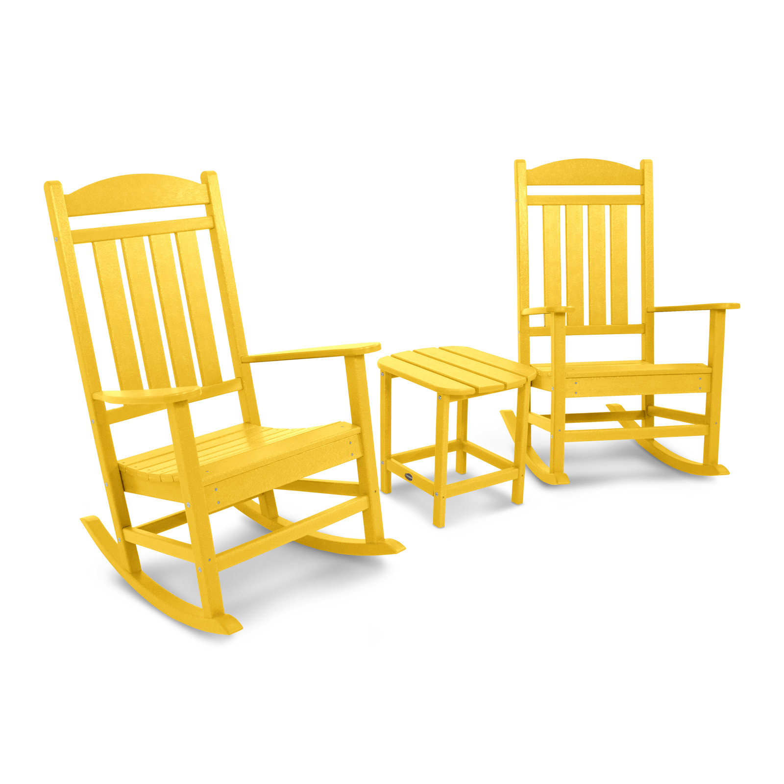 POLYWOOD® Rocker 2-Person Patio Seating Group, Lemon