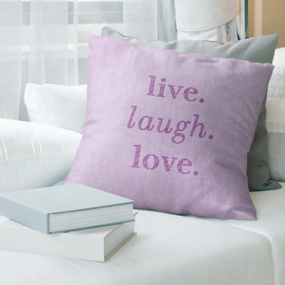 Handwritten Live Laugh Love Quote Pillow Cover